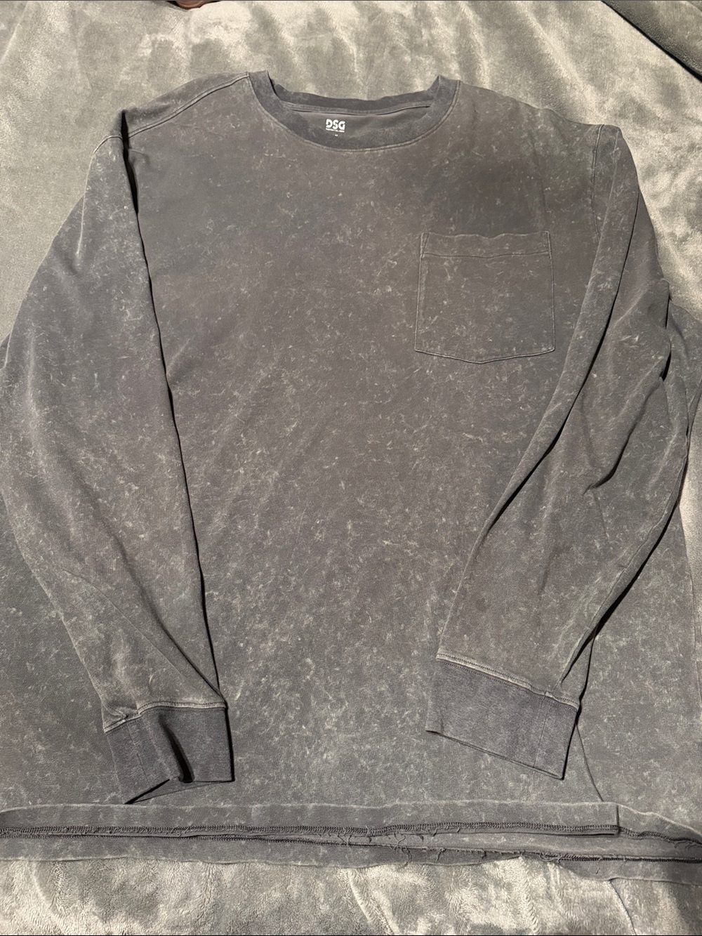 DSG Washed Black Long Sleeve Pocket Tee